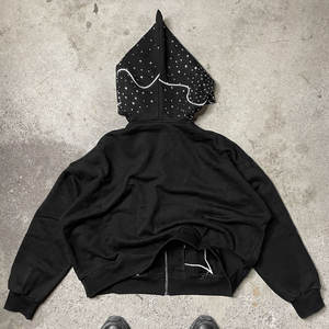 Sweat à capuche pour homme en coton lourd avec broderie en fil de satin, sweat à capuche brodé pour homme - Product Image 4