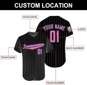Maillot de baseball rayé personnalisé, chemises de softball à rayures personnalisées, uniforme de sport par sublimation pour hommes, femmes, adultes et jeunes - Product Image 4