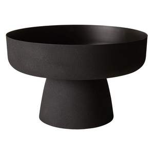 Bol décoratif en métal noir et gris Bol de vaisselle de service de créateur Bol de service en métal à feuilles martelées Base à fleurs Décoratif en métal - Product Image 2