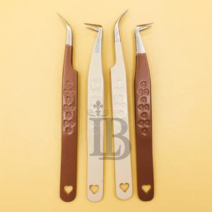 Top Ranking <b>Eyelash</b> <b>Extension</b> Tweezers Curved Tweezers Heart Pattern <b>Eyelash</b> Tweezers <b>Mink</b> Heart Bottom Design logo Offer - Product Image 5