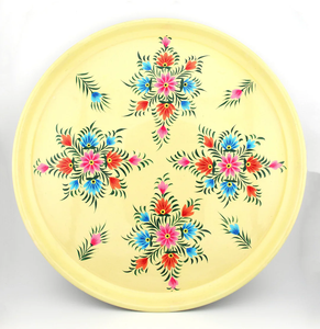 Placa de acero inoxidable Diseño floral decorativo Precio superior Vajilla Placa de artesanía usada - Product Image 6