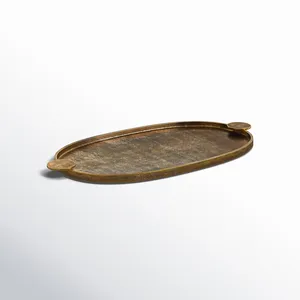 Plateau en métal artisanal de qualité supérieure pour une salle à manger moderne, plateau artisanal de luxe pour la décoration de table basse, grand grossiste Zahid Exports - Product Image 3
