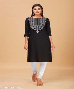 Fancy Kurtis Girls señoras algodón rayón mujeres último diseño de moda listo para usar precio bajo con Palazzo vestido indio al por mayor étnico - Product Image 2