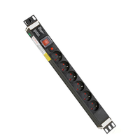 PDU 1U 19 pouces de type E français, 8 prises 16A 230V, unité de distribution d'alimentation en aluminium pour montage en rack de serveur de centre de données