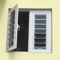 Fenêtre à persiennes en aluminium extrudé, cadre de sécurité, volet anti-tempête, verre, lame en PVC, aluminium, fenêtres à persiennes extérieures