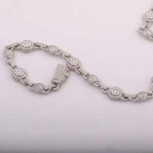 Chaîne de corps à maillons en argent sterling 925 avec boule cubaine Glacé Moissanite Cut Diamond Gold Plating Hip Hop Rappeur Style Body Jewelry - Product Image 5