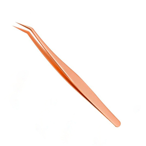 Pince à épiler en acier de marque privée Rose Gold Beauty Essentials pour l'application d'extension de cils de précision - Product Image 3