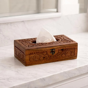 Boîte à mouchoirs en bois d'érable avec logo personnalisé, porte-serviettes écologique, étui décoratif fait main pour la salle à manger et le bureau - Product Image 5