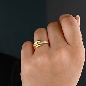 แหวนเพชรทองคำแท้18K เครื่องประดับคำสัญญาส่วนบุคคลสำหรับผู้หญิงของขวัญโอกาสสั่งซื้อขั้นต่ำ2ชิ้น - Product Image 3