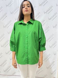 Camisa de mujer de algodón 100% superventas de alta calidad, cómoda, de manga larga de Color sólido para mujer, estilo de fiesta, fabricante indio - Product Image 2
