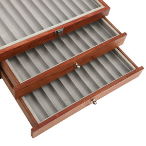 Customized Wholesale Wooden Pen Storage Box Multiple Box Packaging Wood for <b>Desk</b> <b>Office</b> Pen Organizer in Black - Product Image 4