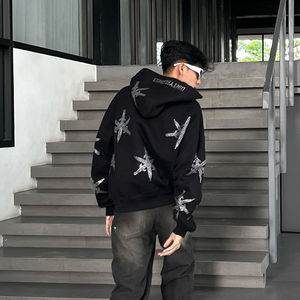 Nouveaux survêtements pour hommes en deux pièces, décontractés, à capuche, avec strass, imprimés sur écran, personnalisés, hiver 2025 - Product Image 4