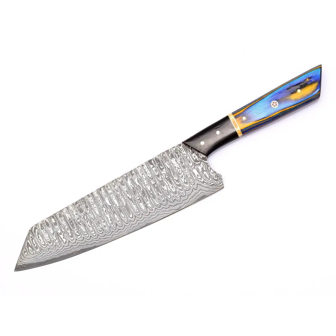 Handmade Damascus Steel Chef Knife Hand Forged Japanese Bunka Kitchen Knife With Leather Kit
