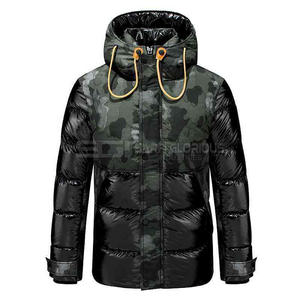Logotipo personalizado para los hombres Elegante diseño personalizado de dos colores de invierno impermeable burbuja Puffer Chaquetas de lona gruesa Bomber - Product Image 4