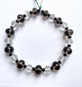 Perles facettées en pierres précieuses mélangées, 1 brin, pierre précieuse naturelle pour la fabrication de bijoux fins - Product Image 1