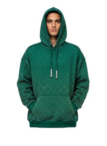 Sudadera con Capucha Personalizada para Hombre con Pedrería, 480 g/m², Tejido French Terry con Lavado Ácido, Estilo Urbano, Talla Grande, Marca ODM - Product Image 1