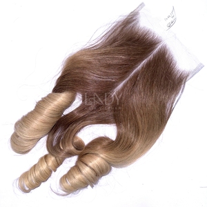 Cabello fino ondulado de bebé de la más alta calidad, color personalizado de cabello humano real con cierre y paquete al por mayor - Product Image 5