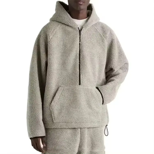 Sudadera con capucha de punto de mezcla de algodón 100% informal para hombre, color sólido antiarrugas con patrón de estampado y diseño de solapa personalizado, sudaderas con capucha para hombre - Product Image 2