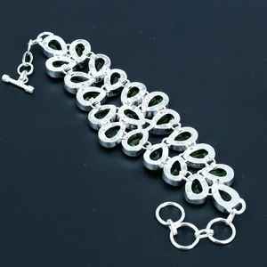 ทำด้วยมือ925เงินสเตอร์ลิงปรับได้เครื่องประดับอัญมณีสีเขียวเครื่องประดับแฟชั่นของขวัญน่ารักสำหรับผู้หญิงวัสดุหลักทองเหลือง - Product Image 2