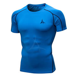 T-shirt de compression Nouveau T-shirt de compression pour hommes de haute qualité respirant avec impression de logo personnalisé - Product Image 1