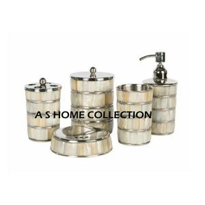 Nouvelle dernière collection d'ensembles de salle de bain en métal en acier inoxydable nacre pour la décoration d'hôtel à la maison de luxe moderne - Product Image 6