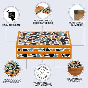 กล่องเก็บของสไตล์โบราณทำมือจากเรซิ่น MDF ฝังกระดูก ดีไซน์หรูหราทันสมัยจากผู้ผลิต ออกแบบตามสั่งสำหรับเก็บเครื่องประดับงานฝีมือ - Product Image 5