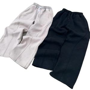 Pantalons et pantalons évasés en gros 100% coton respirant doux baggy large pantalon à jambe droite pantalons de survêtement à vendre - Product Image 1