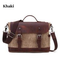 Sac de messager en toile cirée personnalisé pour hommes, porte-documents Vintage, sac à bandoulière en toile pour ordinateur portable