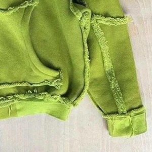 Sudaderas con capucha de lavado ácido para hombre unisex de gran tamaño personalizadas con manga regular con cremallera y técnicas bordadas Borde de dobladillo crudo - Product Image 5