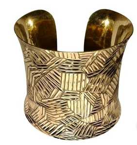 Elegante brazalete de latón de gama alta Estilo de moda con diseños de piedra de moda Acabado artístico pulido - Product Image 5