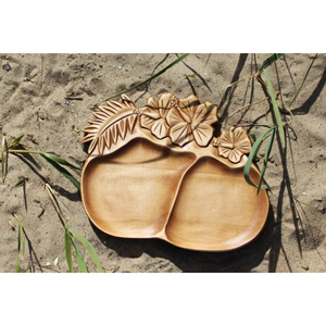 Bol à collation en bois sculpté à la main de haute qualité vaisselle de Table à manger la plus vendue pour la cuisine et la fête emballée dans un carton - Product Image 3