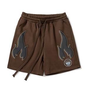 กางเกงขาสั้นผู้ชายผ้าฟลีซเฮฟลีซกางเกงขาสั้นเอวยางยืดปรับได้สำหรับผู้ชาย - Product Image 1