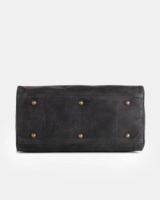 Sac de voyage week-end vintage pour homme en cuir véritable gris foncé, résistant à l'eau, grand format, écologique, idéal pour la gym