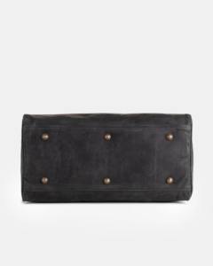 Mens Dark Grey Genuine Leather Luxury Water Resistant Duffle <b>Bag</b> Large Capacity Vintage Travel <b>Weekender</b> Gym Carry on - Product Image 5