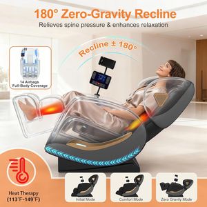Silla de Masaje Plegable Portátil de Gravedad Cero de Diseño Moderno, Uso Comercial, Bolsa de Aire para Todo el Cuerpo, Rodillo para Glúteos, Inteligente, Grande - Product Image 6
