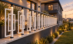 Rampe de balcon moderne en aluminium sur mesure, clôture extérieure en métal thermolaqué, main courante décorative pour villa et terrasse - Product Image 4