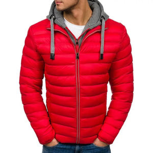2025 piel con capucha Puffer nuevo diseño Color puro cremallera Puffer chaqueta hombres invierno Casual con capucha Puffer chaqueta - Product Image 3