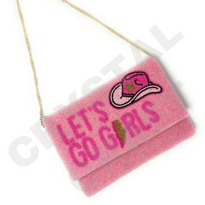 Rose Let S Go personnalisé perlé fête pochette sac de soirée concepteur dames sacs à bandoulière sacs à main de luxe et sacs à main fêtes - Product Image 1