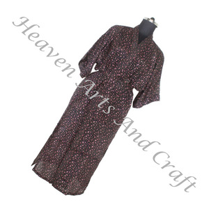 KL011 Kimono Largo Vintage para Mujer, Ropa de Playa de Seda Reciclada, Ropa de Dormir Vintage - Product Image 5