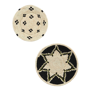 Handcrafted Modern <b>Art</b> <b>Wall</b> Mounted Sabai Grass Plate Round Wicker <b>Wall</b> Decor Hanging Basket <b>Framed</b> Design for Home - Product Image 1