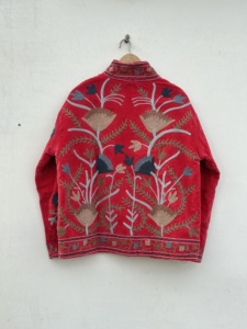 Most Trending Handmade Suzani Embroidery Velvet Winter <b>Jacket</b> <b>Women</b> Short Suzani <b>Jacket</b> Free Size Short Quilted <b>Jacket</b> - Product Image 4