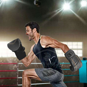 Gants de boxe en cuir PU à motif uni avec impression de logo personnalisé pour adultes, pour sacs de frappe lourds et entraînement - Product Image 5