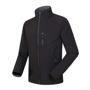 Veste Softshell en toile enduite pour homme 2026, imperméable, fermeture éclair intégrale, 100% polyester, col montant, vêtement décontracté d'hiver - Product Image 3