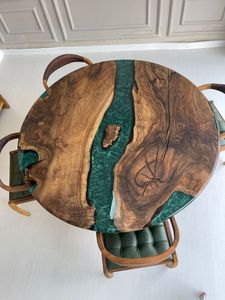 เฟอร์นิเจอร์ไม้วอลนัทแข็งสำหรับใช้ในร้านอาหารอีพ็อกซี่ใช้ในครัวแม่น้ำกาแฟรับประทานอาหาร - Product Image 4