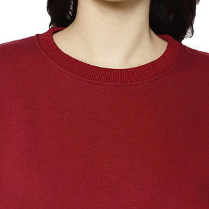 Suéter de Punto Rojo para Mujer, Cuello Redondo, Manga Larga, Color Sólido, Transpirable, para Otoño - Product Image 6