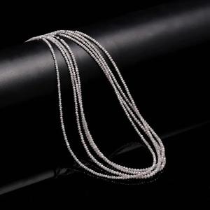 Cuentas Redondas Facetadas de Diamante Blanco Lustre LD de 3 mm, Piedras Sueltas para la Fabricación de Joyas, Venta al por Mayor, Alta Calidad, Hilo Completo - Product Image 1