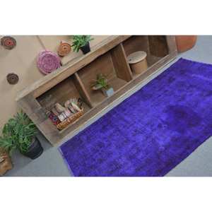 Moderne Classique 3x5 8ft Violet Vintage Tapis Turc Laine Patchwork Rectangle Design avec Latex Support pour Adolescents Chambres - Product Image 2