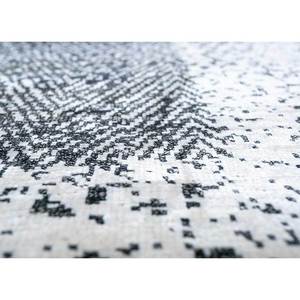 Gulmarg AKPS-3010 Hand Knotted Silk <b>Rug</b> Grey <b>Black</b> Geometric Abstract Pattern for Home Living Hallway Bedside-Rectangle Shape - Product Image 3