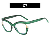 Nouveau à la mode Anti-lumière bleue femmes monture de lunettes solide 4107 perle irrégulière lentille plate européenne américaine Ins acétate