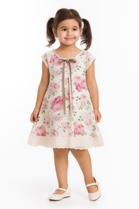 Venta caliente vestido de verano informal para niñas pequeñas medianas niños patrón Floral con estampado de flores vestidos de niñas para niñas - Product Image 2